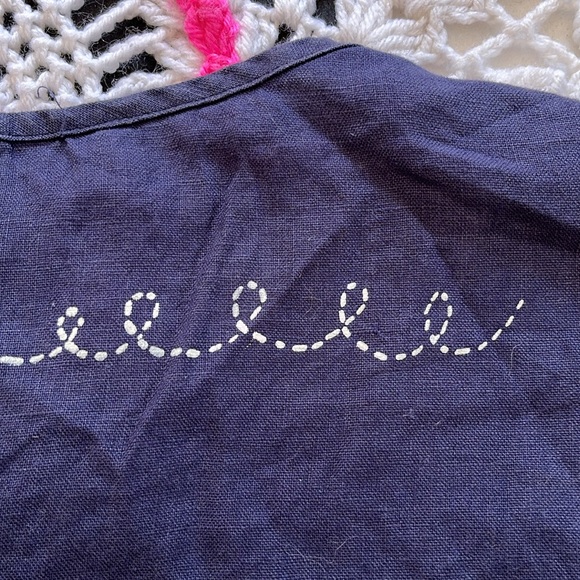 Cute Jenny lemons Linen print crop sleeveless top size XS - Picture 4 of 6